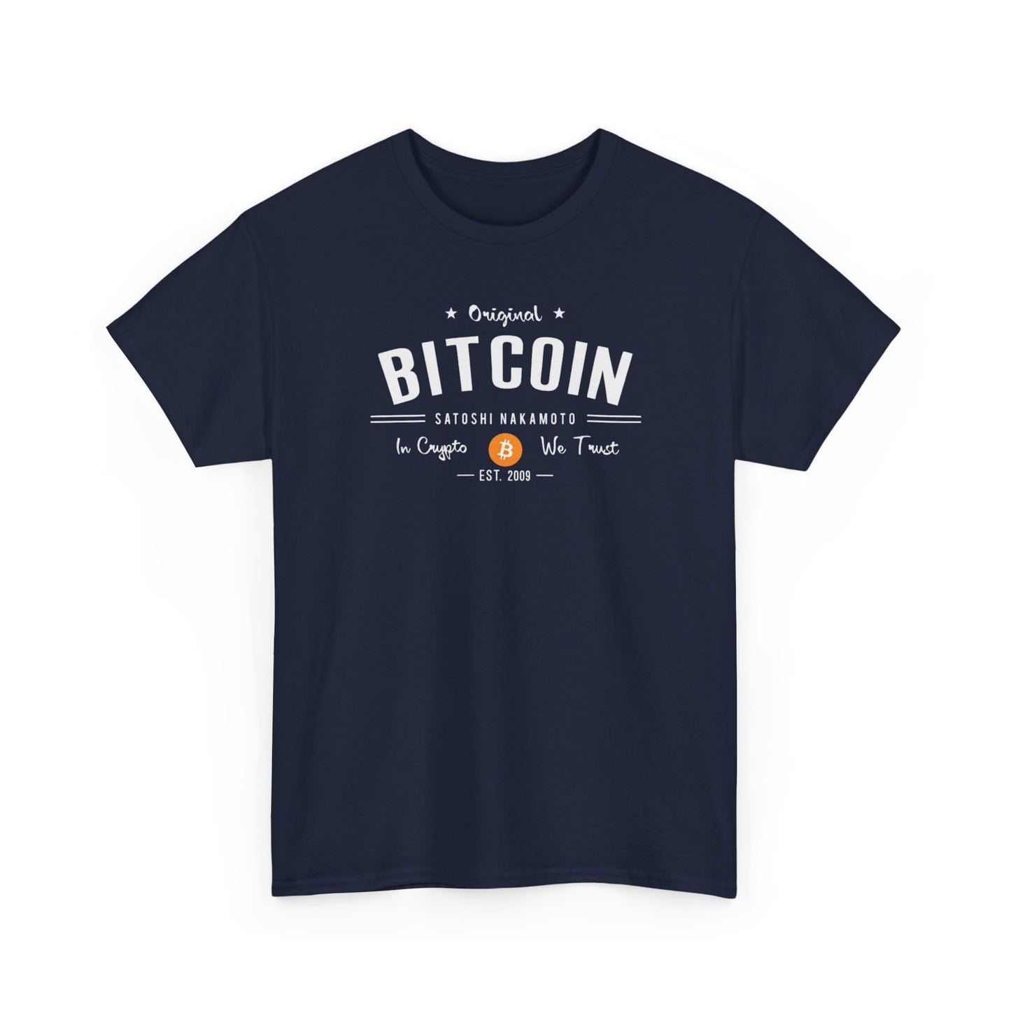 Bitcoin Vintage Logo Tee — 'In Crypto We Trust'