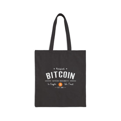 Bitcoin Vintage " In Crypto We Trust " Tote Bag