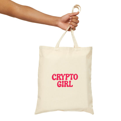 Crypto Girl Tote Bag — Cotton Canvas Tote Bag