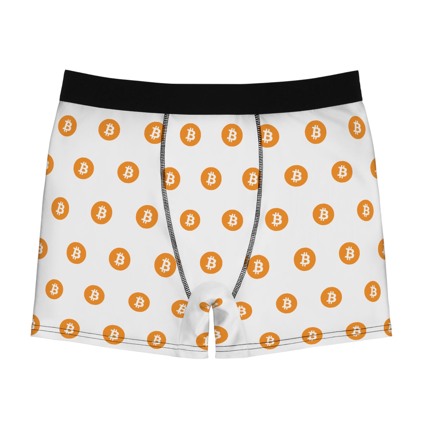 Bitcoin Pattern Boxer Briefs – Crypto Logo Men's Boxer Shorts