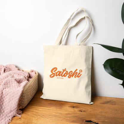 Retro Satoshi Cotton Canvas Tote Bag