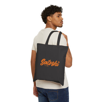 Retro Satoshi Cotton Canvas Tote Bag