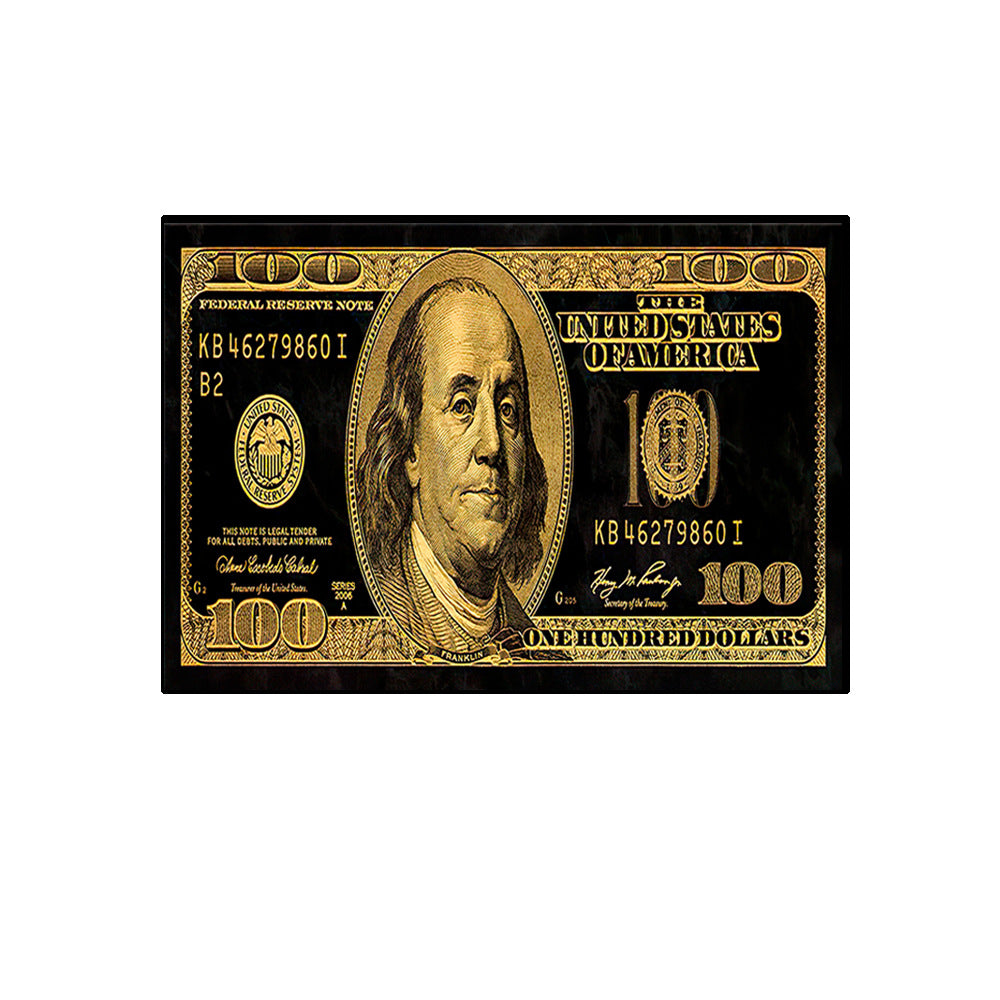 Dollar Bill Canvas ( Black + Gold)