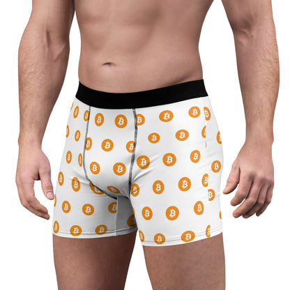 Bitcoin Pattern Boxer Briefs – Crypto Logo Men's Boxer Shorts
