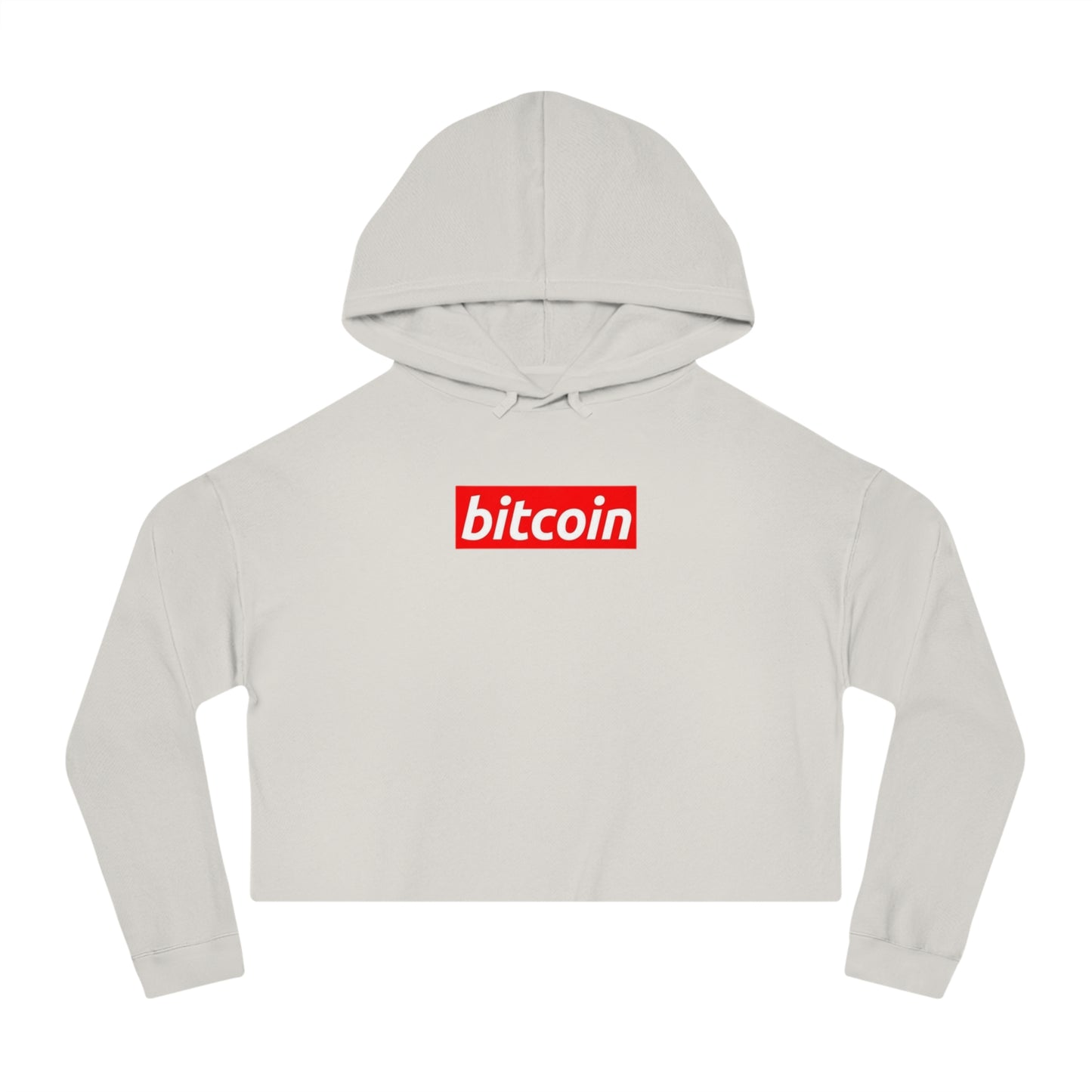 Cropped Hoodie — Red "Bitcoin" Logo Women's Crop Sweatshirt