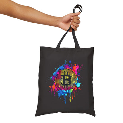 Bitcoin Splash Canvas Tote