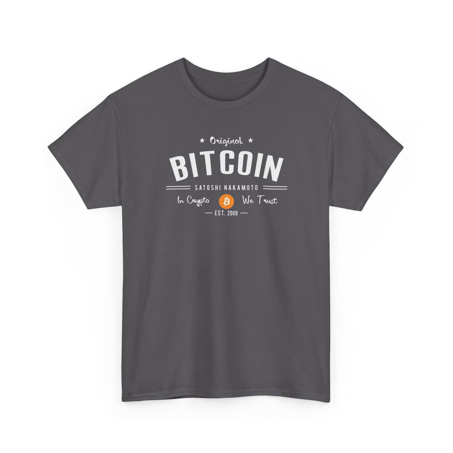 Bitcoin Vintage Logo Tee — 'In Crypto We Trust'