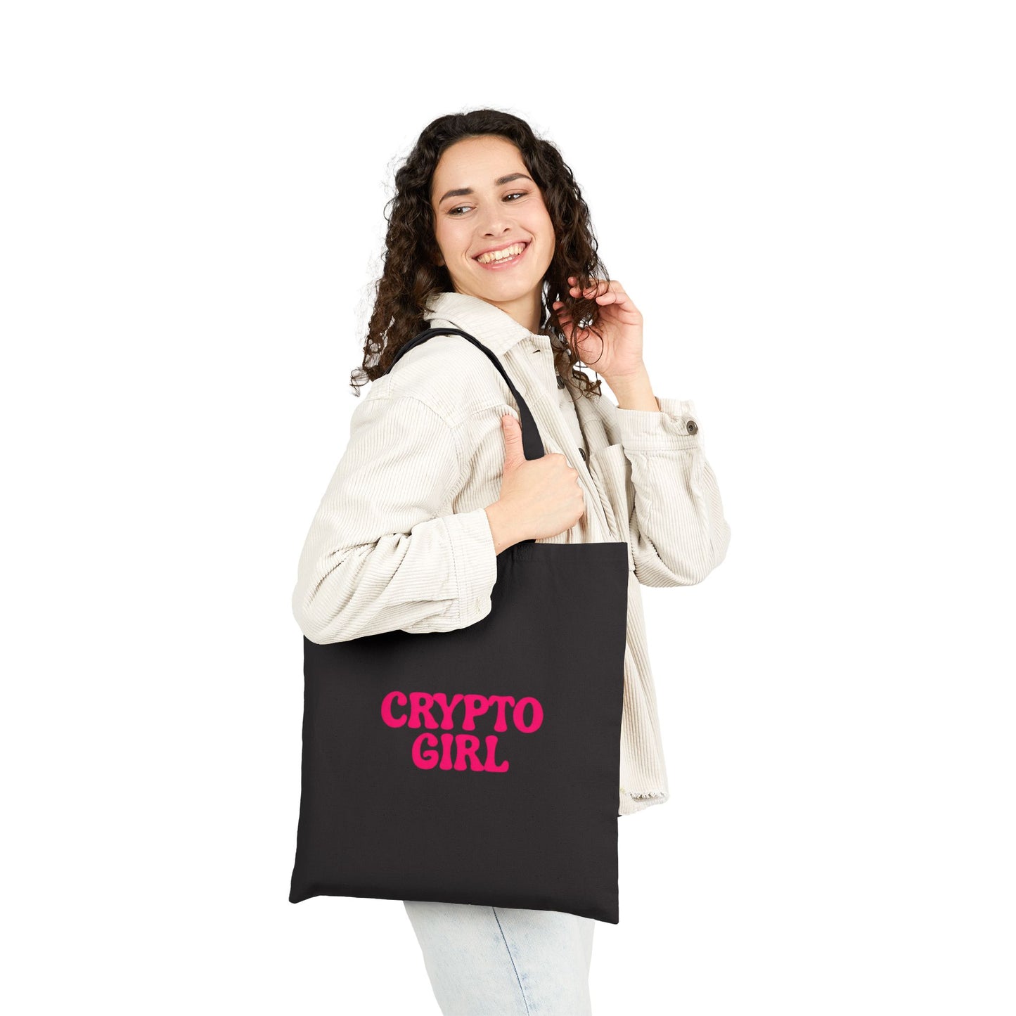 Crypto Girl Tote Bag — Cotton Canvas Tote Bag