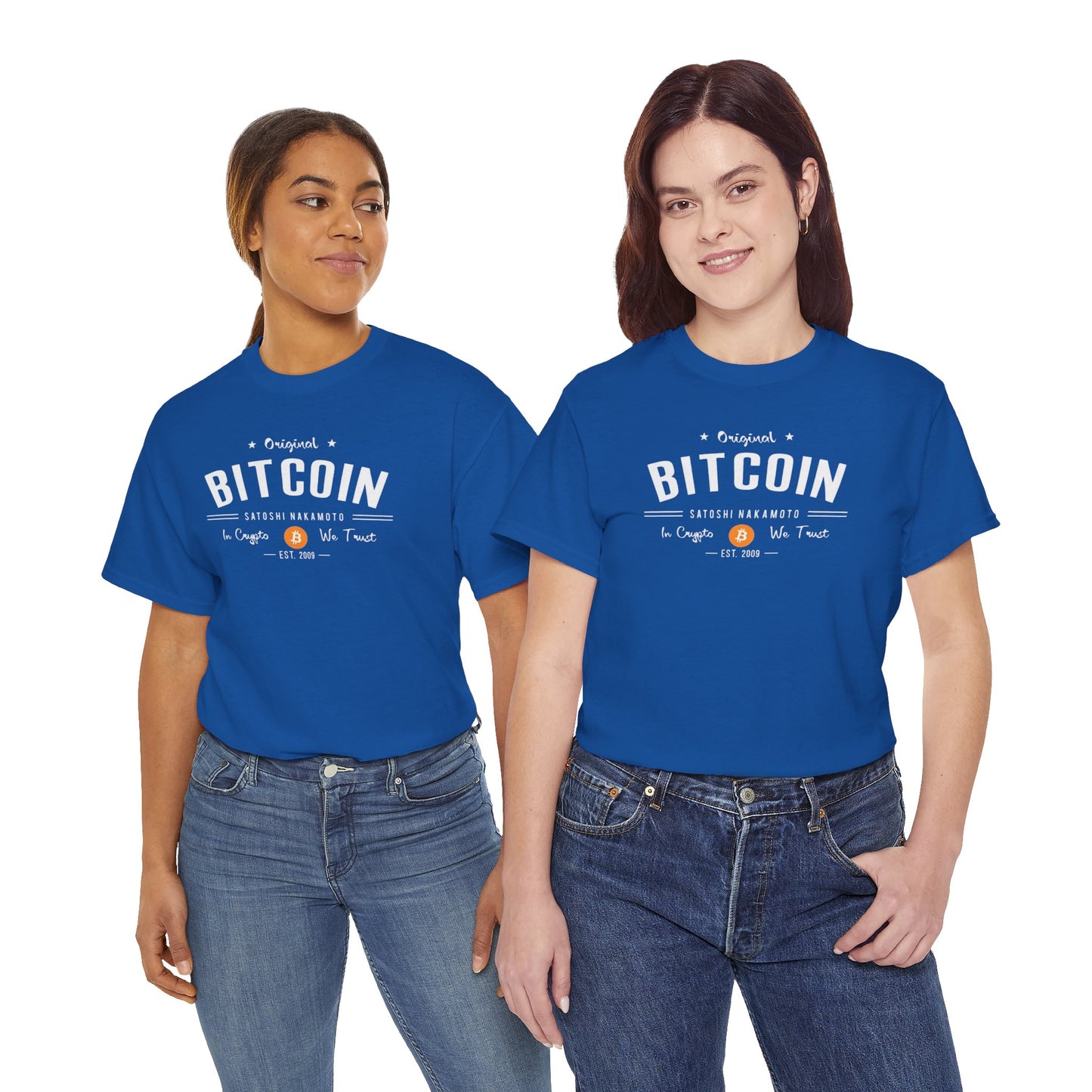 Bitcoin Vintage Logo Tee — 'In Crypto We Trust'