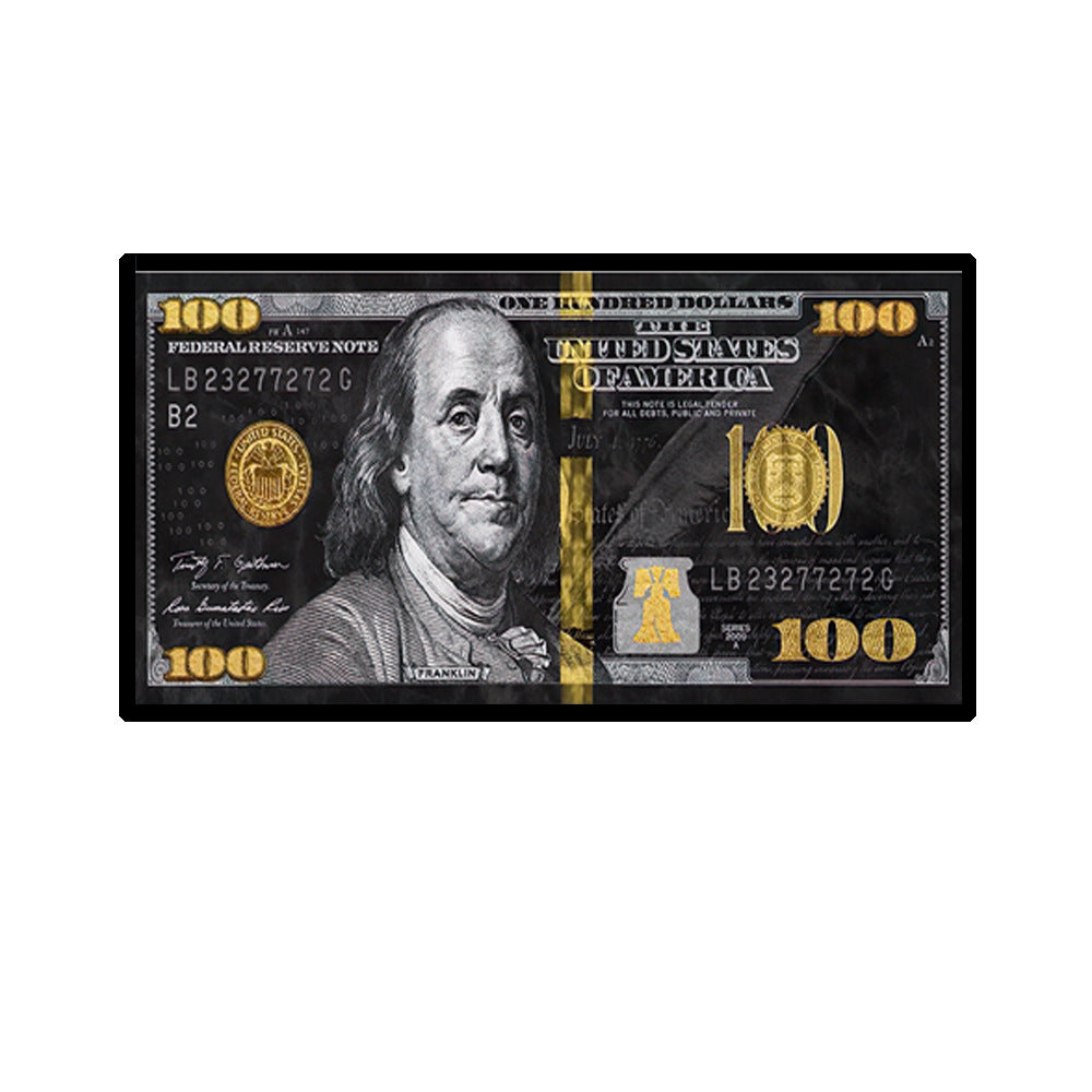 Dollar Bill Canvas ( Black + Gold)