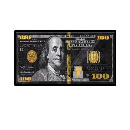 Dollar Bill Canvas ( Black + Gold)