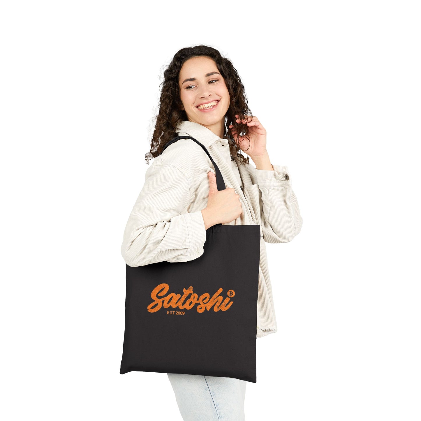 Retro Satoshi Cotton Canvas Tote Bag