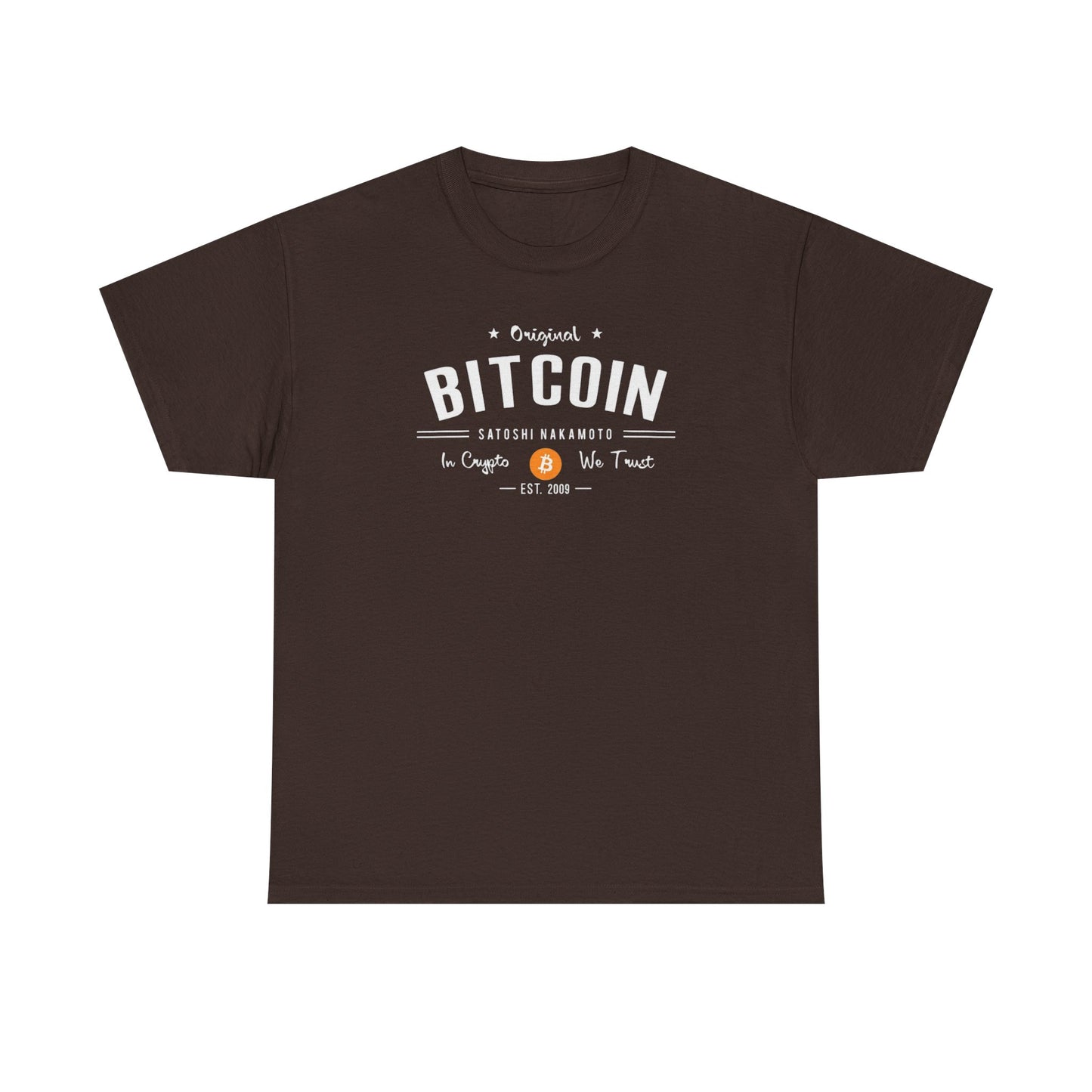 Bitcoin Vintage Logo Tee — 'In Crypto We Trust'