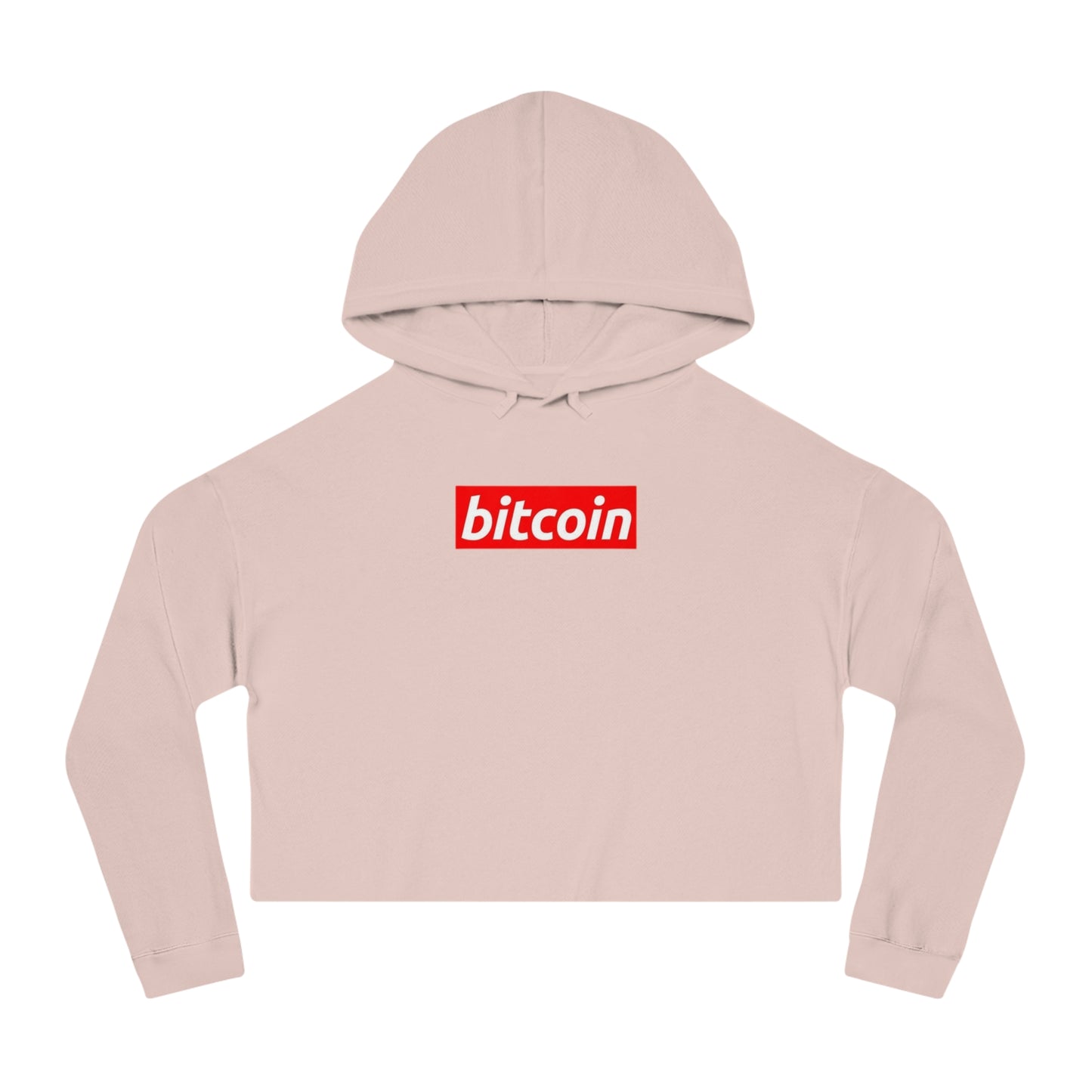 Cropped Hoodie — Red "Bitcoin" Logo Women's Crop Sweatshirt