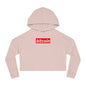 Cropped Hoodie — Red "Bitcoin" Logo Women's Crop Sweatshirt