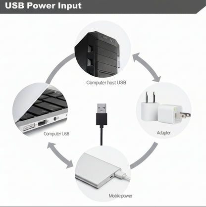 Diagram of USB power input connections with various devices and components.