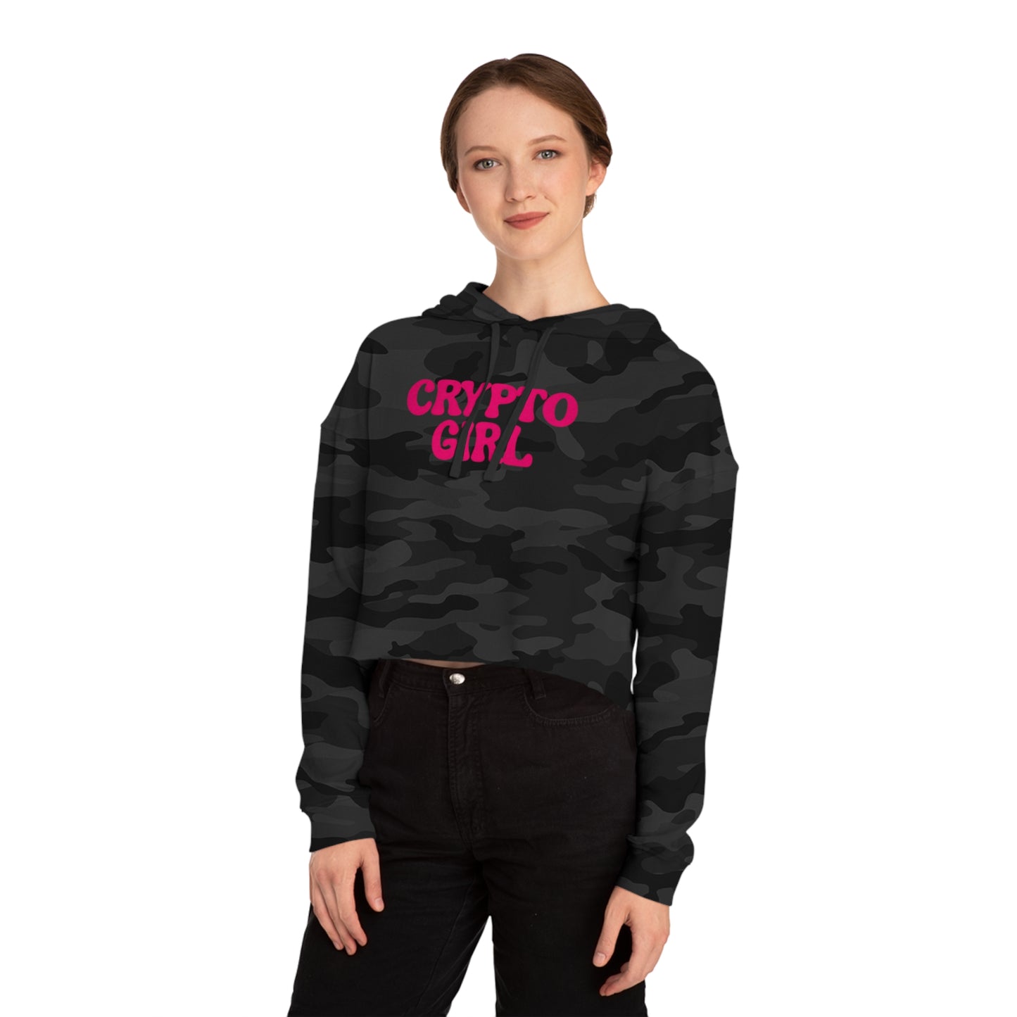 Crypto Girl Cropped Hoodie — Women’s  Sweatshirt