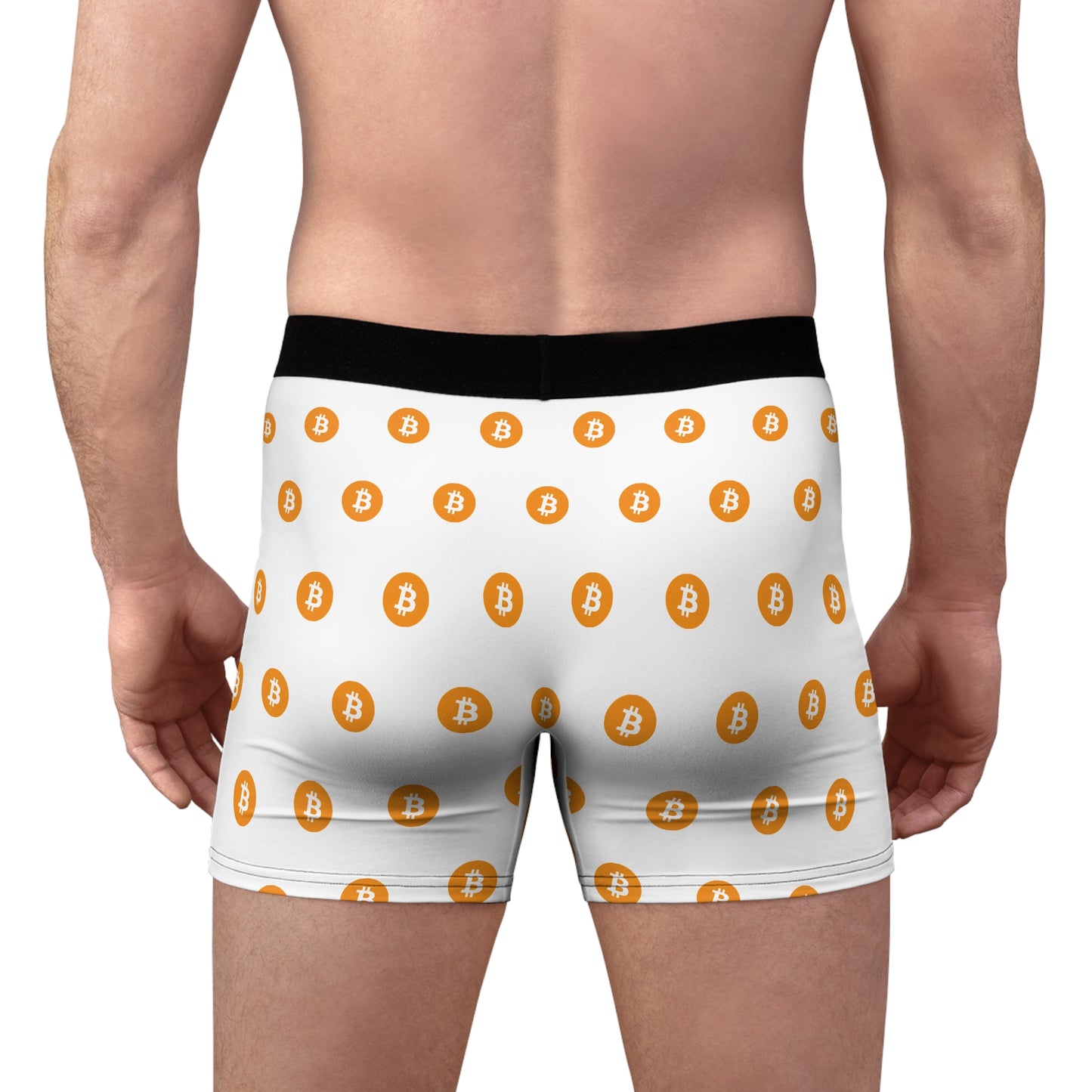 Bitcoin Pattern Boxer Briefs – Crypto Logo Men's Boxer Shorts