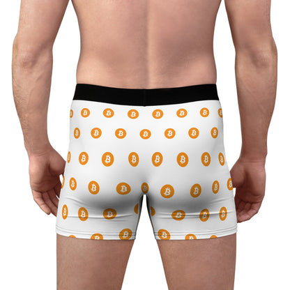 Bitcoin Pattern Boxer Briefs – Crypto Logo Men's Boxer Shorts