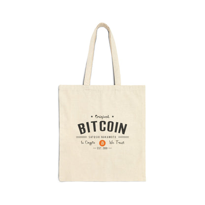 Bitcoin Vintage " In Crypto We Trust " Tote Bag