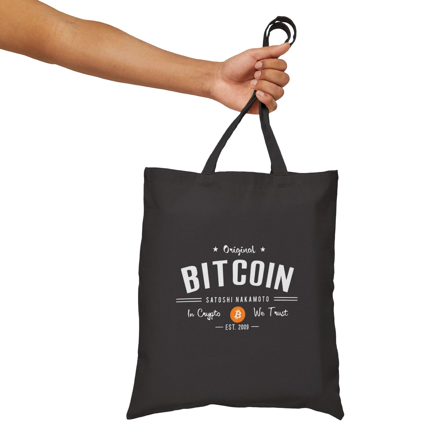 Bitcoin Vintage " In Crypto We Trust " Tote Bag
