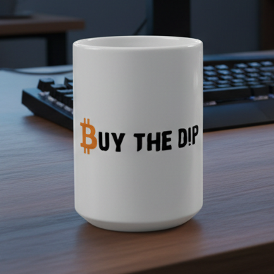 "Buy The Dip" Bitcoin Ceramic Mug —Coffee Cup (11oz, 15oz)