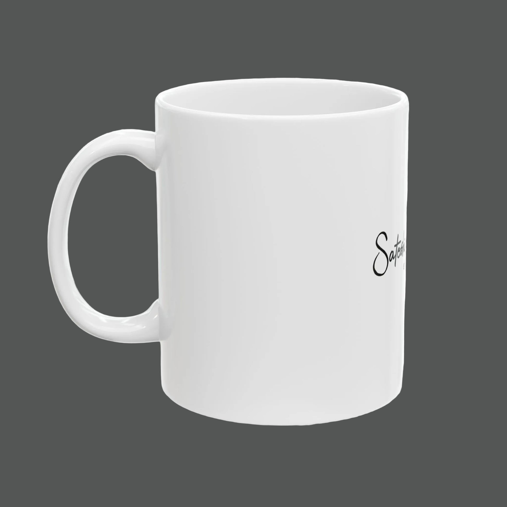 White mug with 'Safetos' branding on a white background