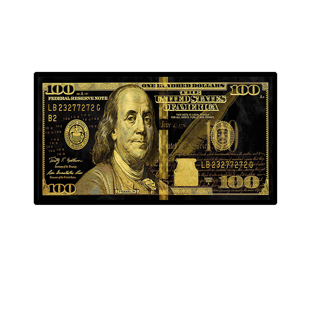 Dollar Bill Canvas ( Black + Gold)