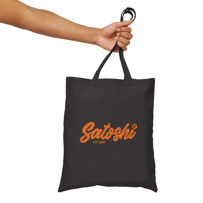 Retro Satoshi Cotton Canvas Tote Bag