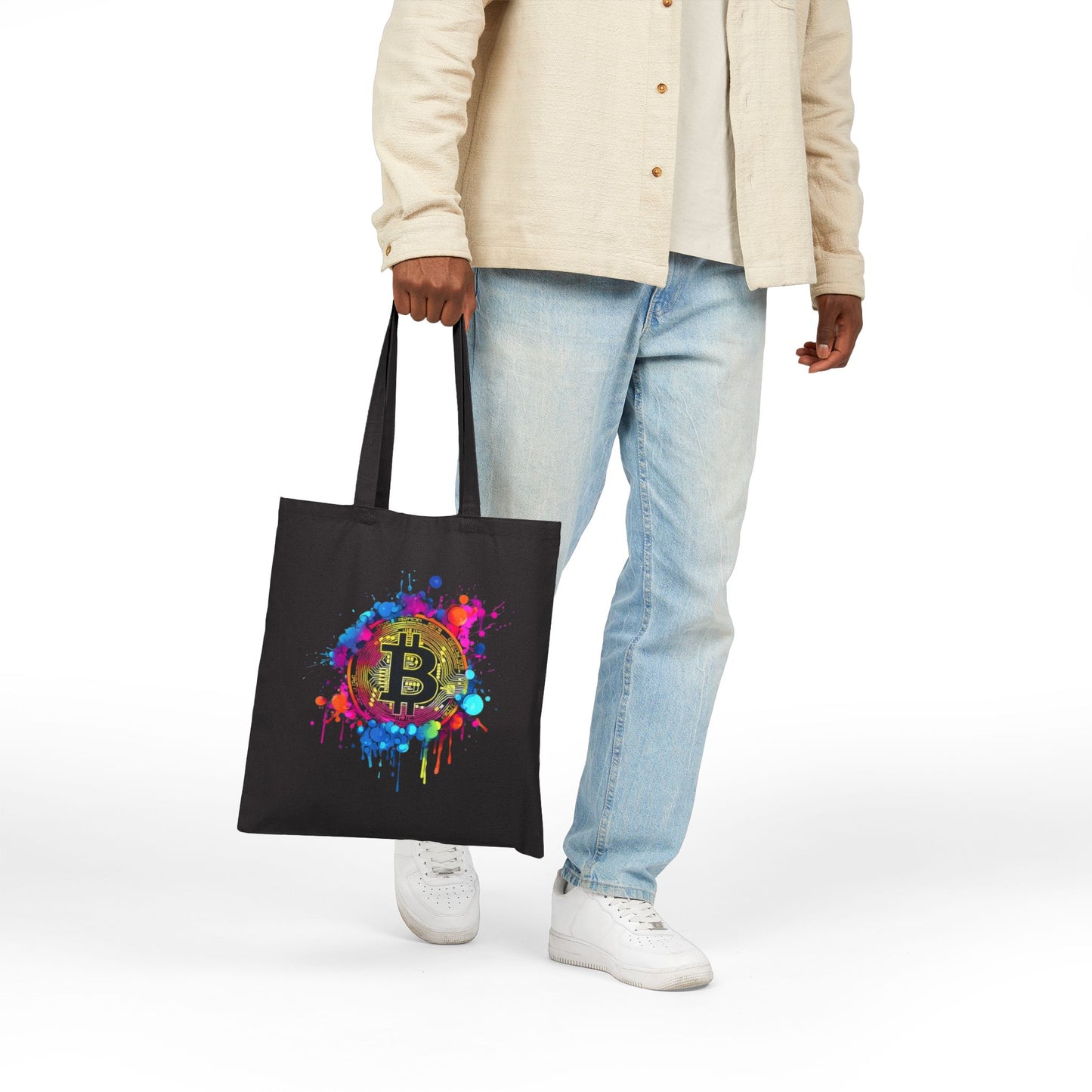 Bitcoin Splash Canvas Tote