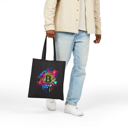 Bitcoin Splash Canvas Tote