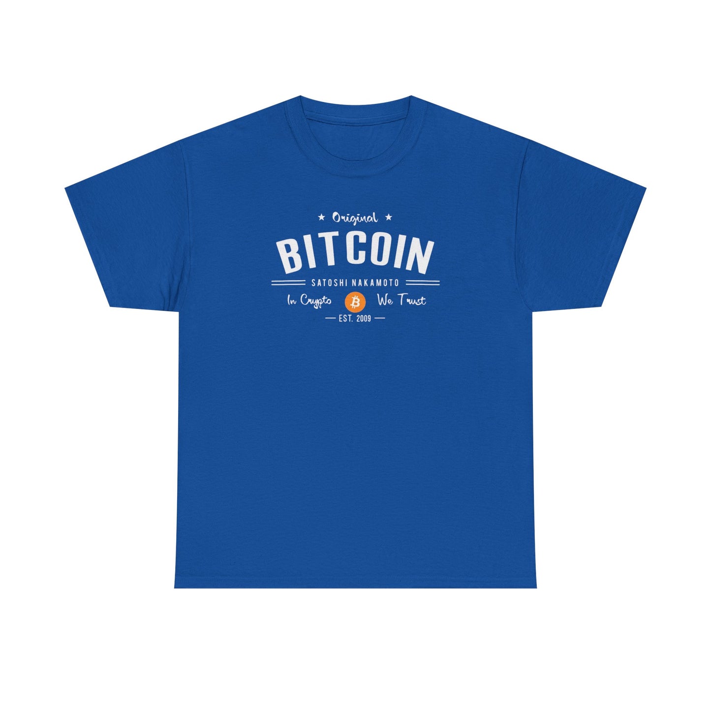Bitcoin Vintage Logo Tee — 'In Crypto We Trust'