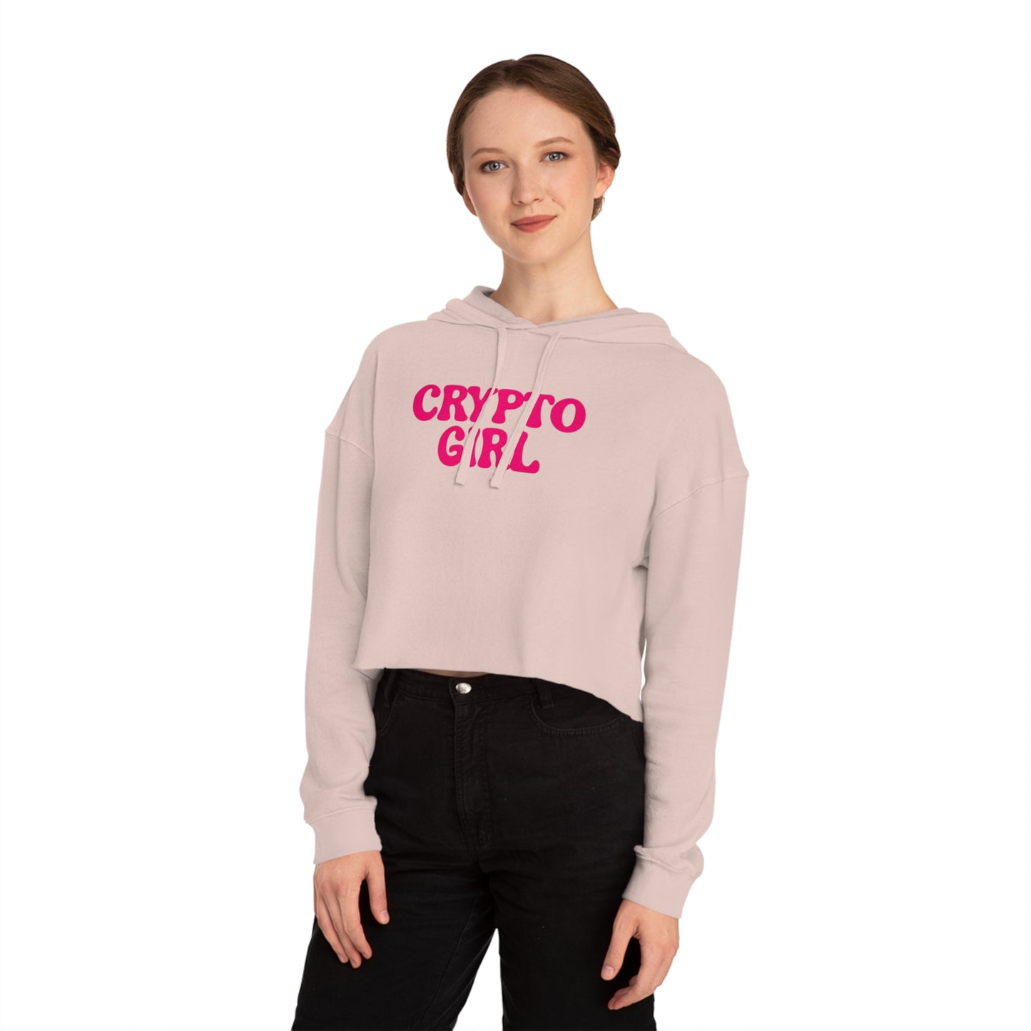 Crypto Girl Cropped Hoodie — Women’s  Sweatshirt