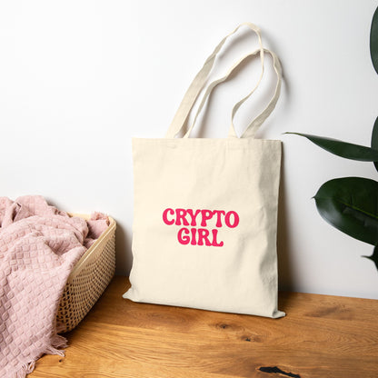 Crypto Girl Tote Bag — Cotton Canvas Tote Bag