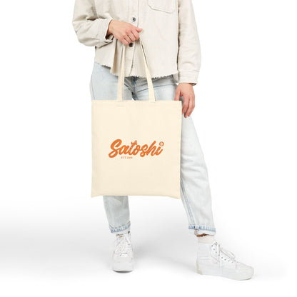 Retro Satoshi Cotton Canvas Tote Bag