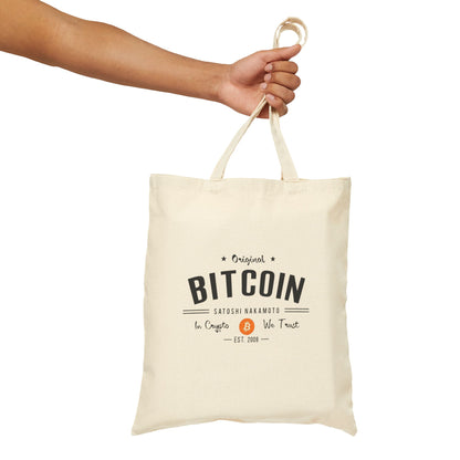 Bitcoin Vintage " In Crypto We Trust " Tote Bag