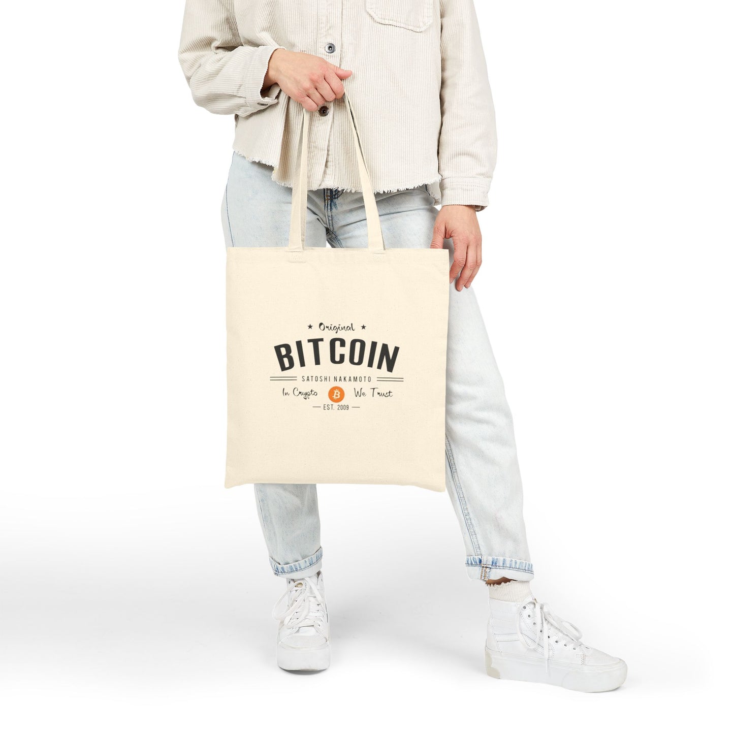 Bitcoin Vintage " In Crypto We Trust " Tote Bag