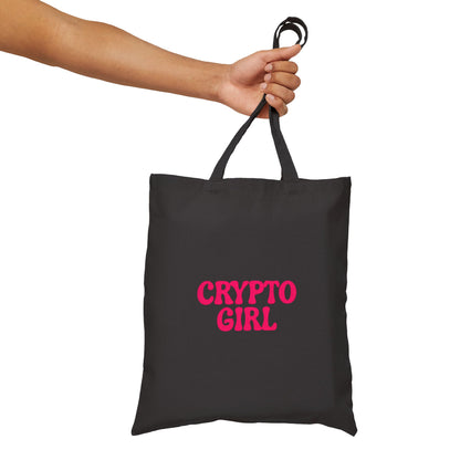Crypto Girl Tote Bag — Cotton Canvas Tote Bag