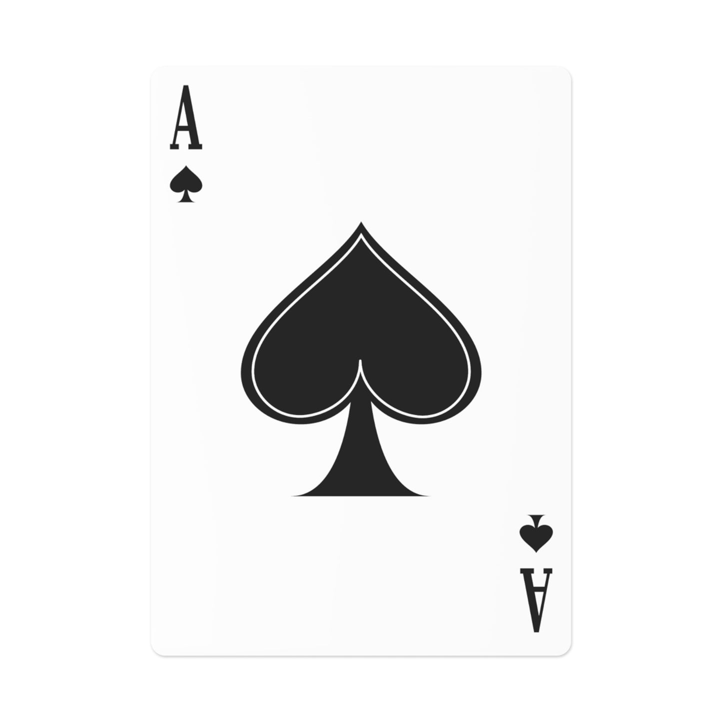 Black playing card symbol with 'A' on a white background