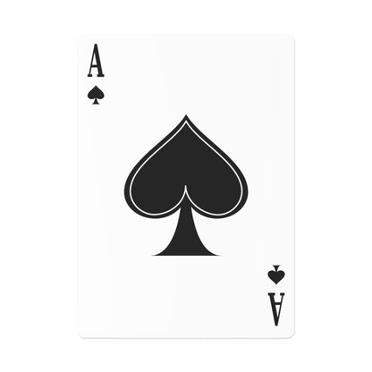 Black playing card symbol with 'A' on a white background