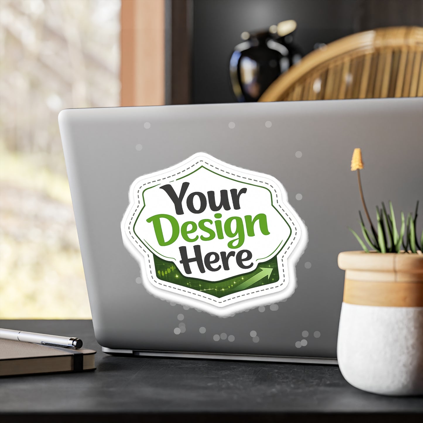 Custom Kiss-Cut Vinyl Decal — "Your Design Here" Sticker for Laptops, Windows & Water Bottles