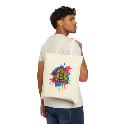 Bitcoin Splash Canvas Tote