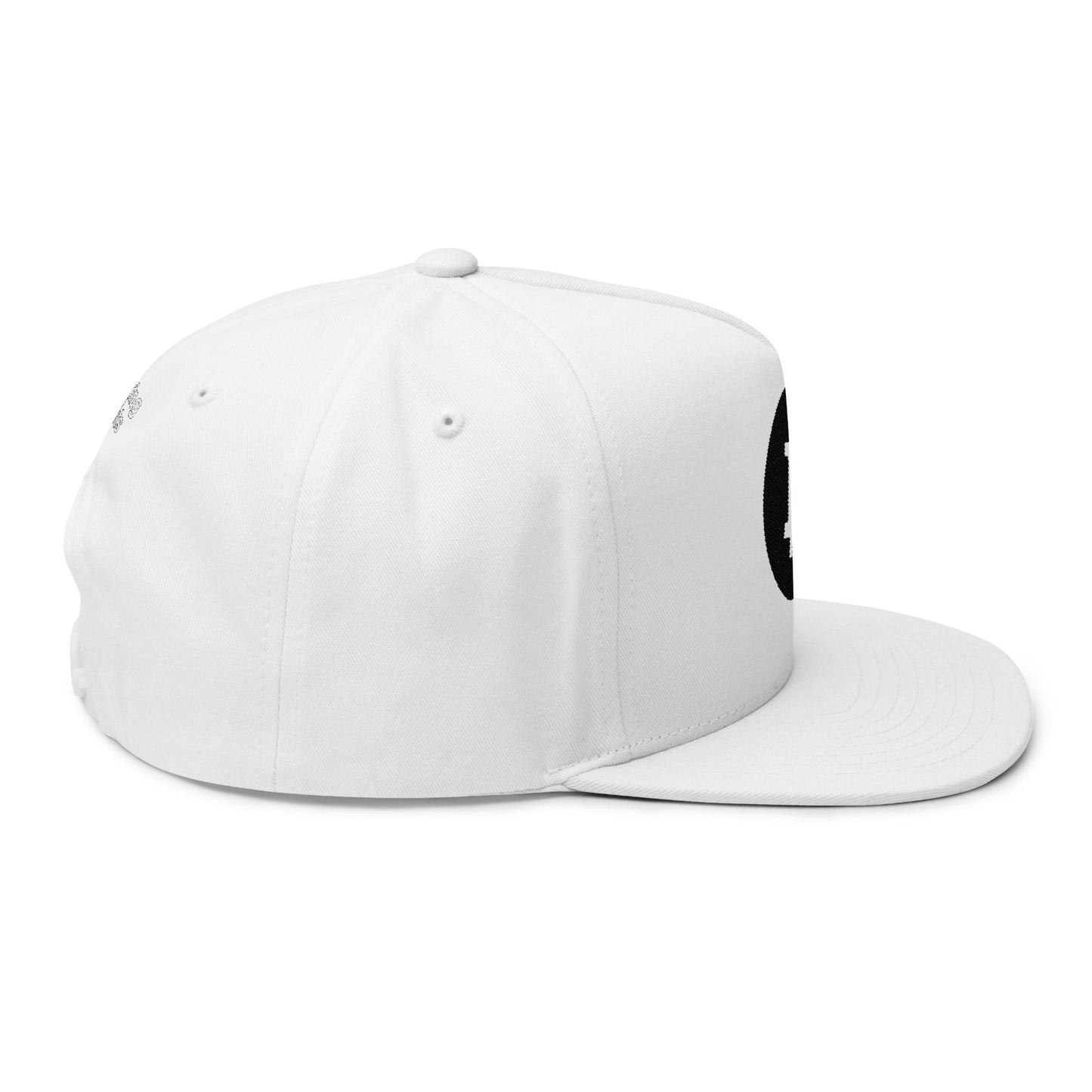 Bitcoin Embroidered Flat Bill Cap — Bitcoin Logo Snapback