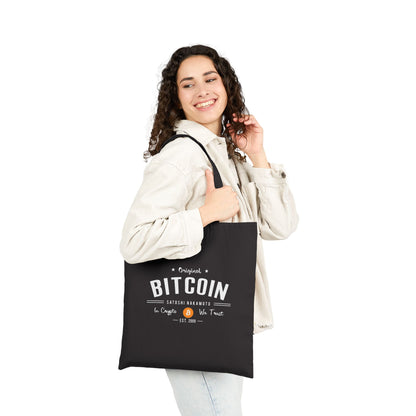 Bitcoin Vintage " In Crypto We Trust " Tote Bag