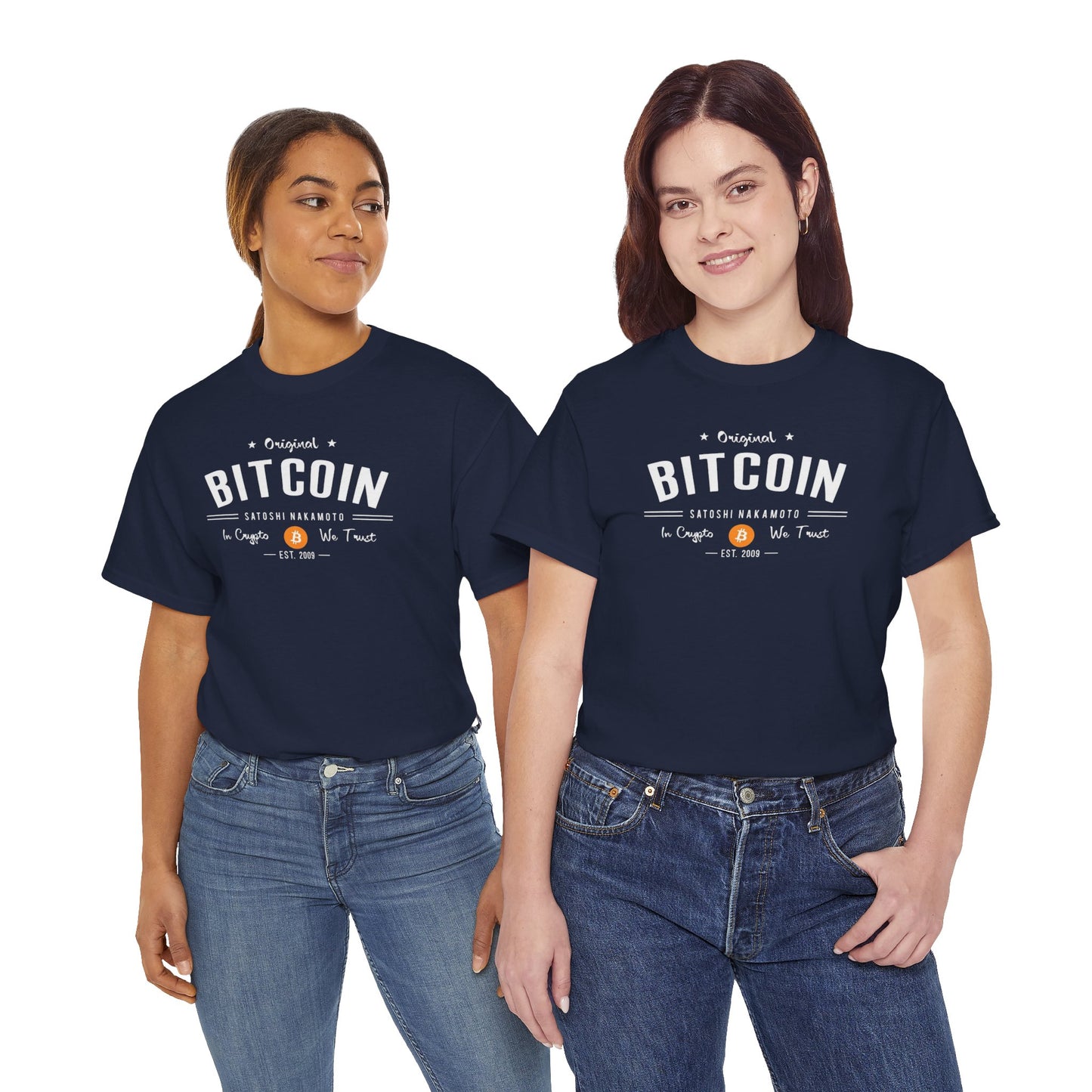 Bitcoin Vintage Logo Tee — 'In Crypto We Trust'