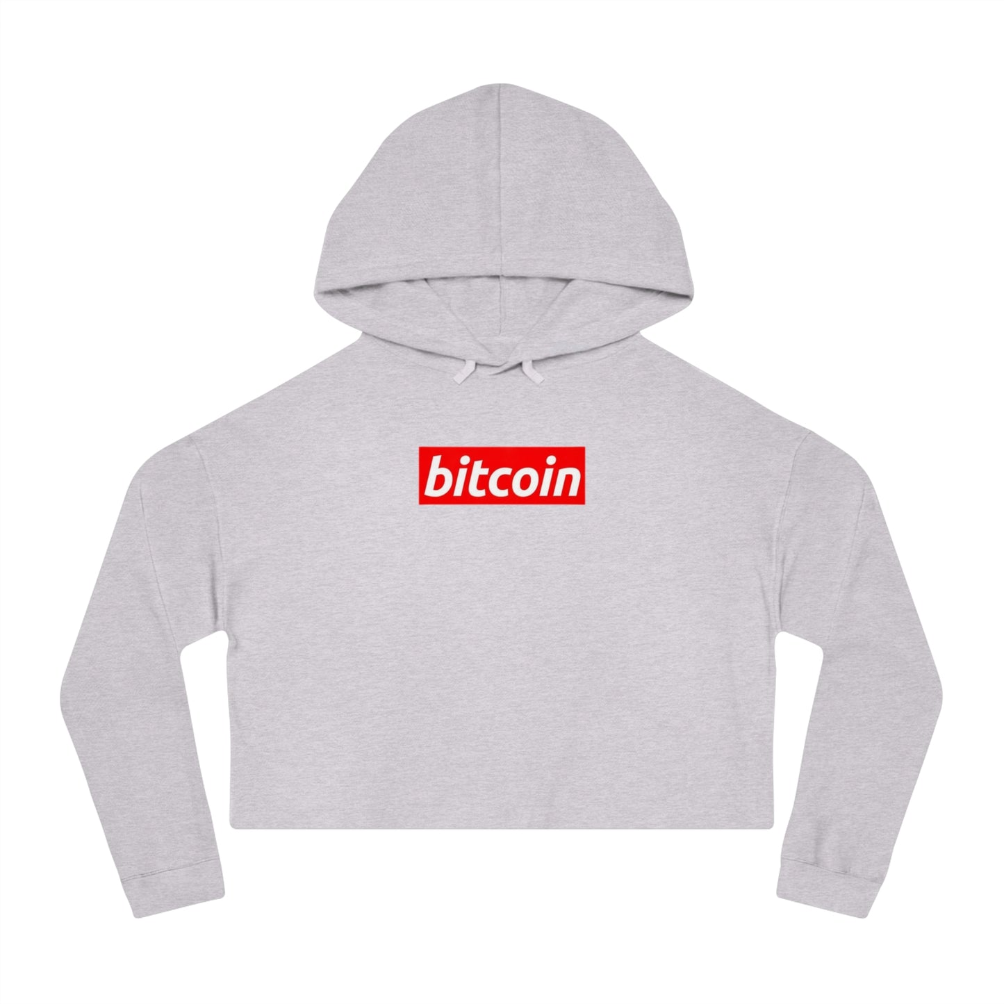 Cropped Hoodie — Red "Bitcoin" Logo Women's Crop Sweatshirt