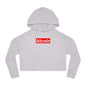 Cropped Hoodie — Red "Bitcoin" Logo Women's Crop Sweatshirt