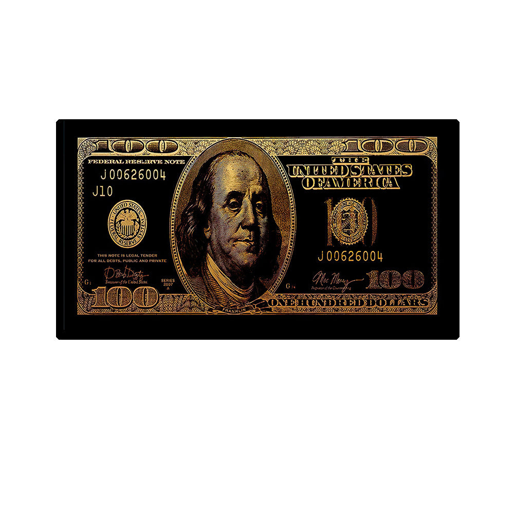 Dollar Bill Canvas ( Black + Gold)
