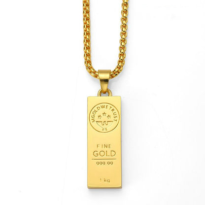 Gold Bar Pendant Necklace