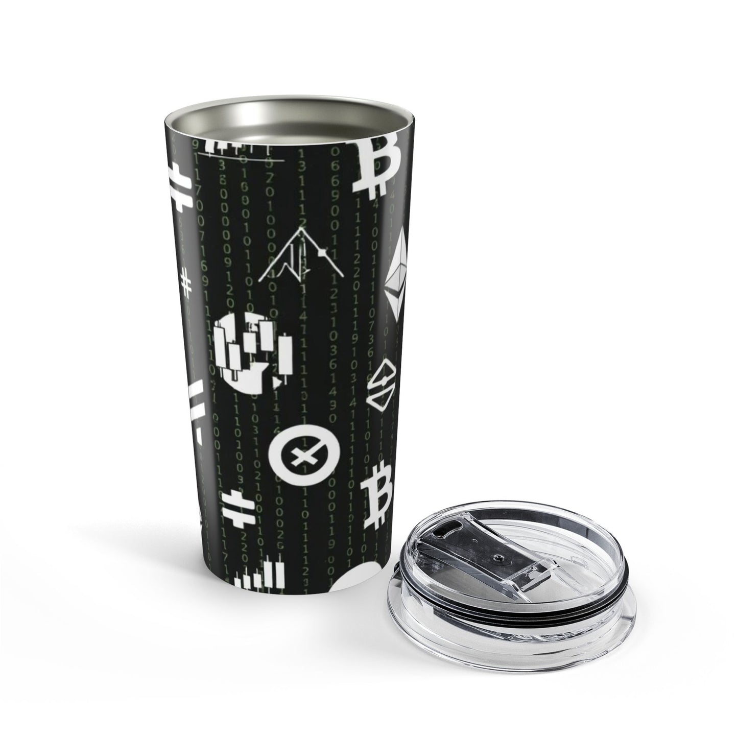 Crypto Icons 20oz Tumbler - Bitcoin + Ethereum
